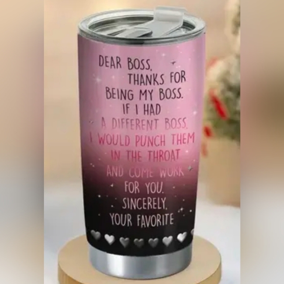 Source Unknown Other - 20 oz Boss Tumbler Humorous Pink Ombre NIP